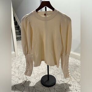FP One Cream Ribbed Sweater Size XS